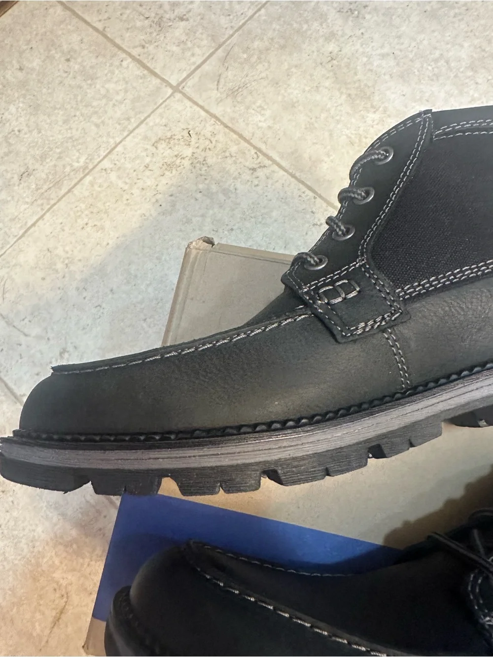 Clark’s Maplewalk Moc Men’s Black Leather Shoes Waterproof Size 9M